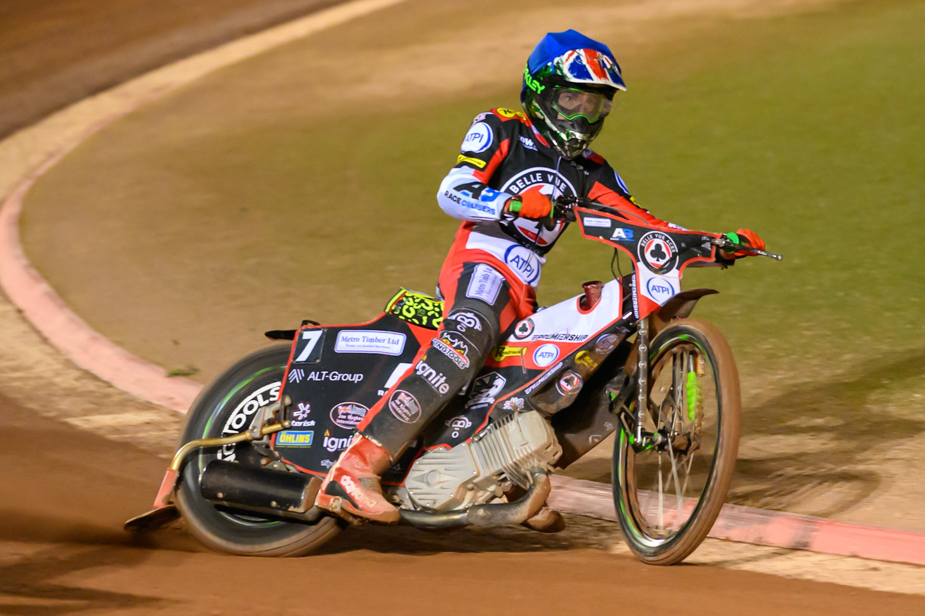 William Cairns of Belle Vue Aces in action during the Rowe Motor Oil Premiership Play Off Semi Final 2nd leg match between Belle Vue Aces and Ipswich Witches at the National Speedway Stadium, Manchester on Monday 28th September 2026. (Photo: Ian Charles | MI News)