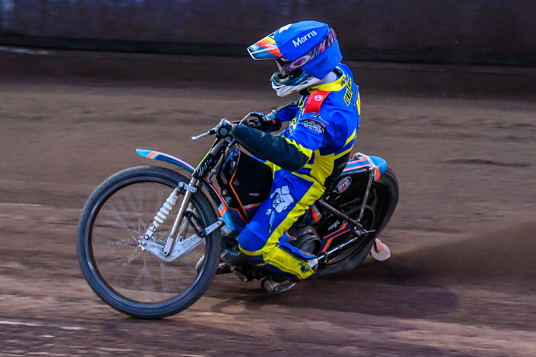 Nick Morris of Sheffield Tigers  in action during the Rowe Motor Oil Premiership match between Sheffield Tigers and Belle Vue Aces at Owlerton Stadium, Sheffield on Monday 11th August 2025. (Photo: Ian Charles | MI News)