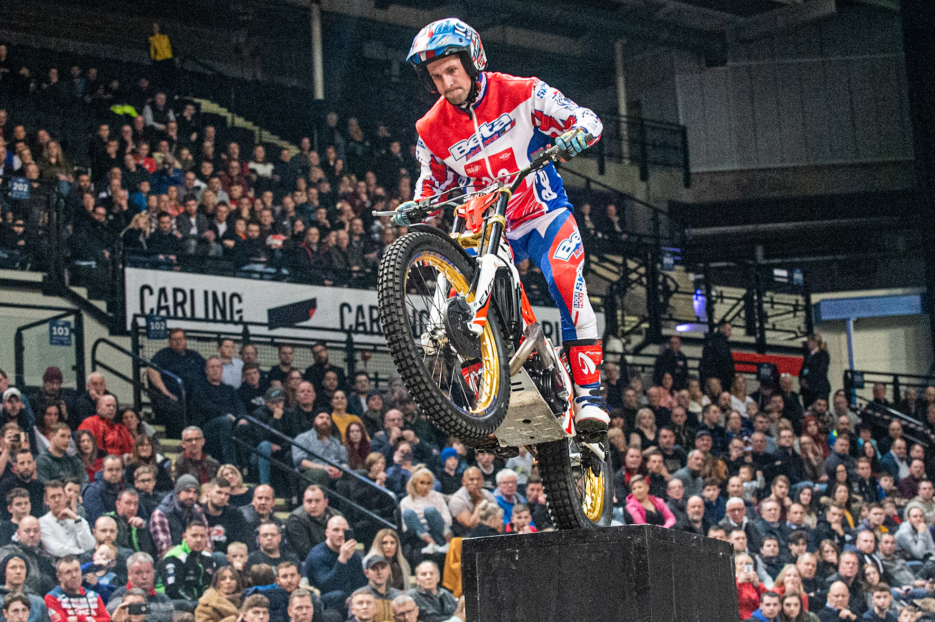 SHEFFIELD, ENGLAND  - DECEMBER 28TH  James Dabill, UK (Beta) on section 2  during the 25th Anniversary Sheffield Indoor Trial at the FlyDSA Arena, Sheffield on Saturday 28th December 2019. (Credit: Ian Charles | MI News)