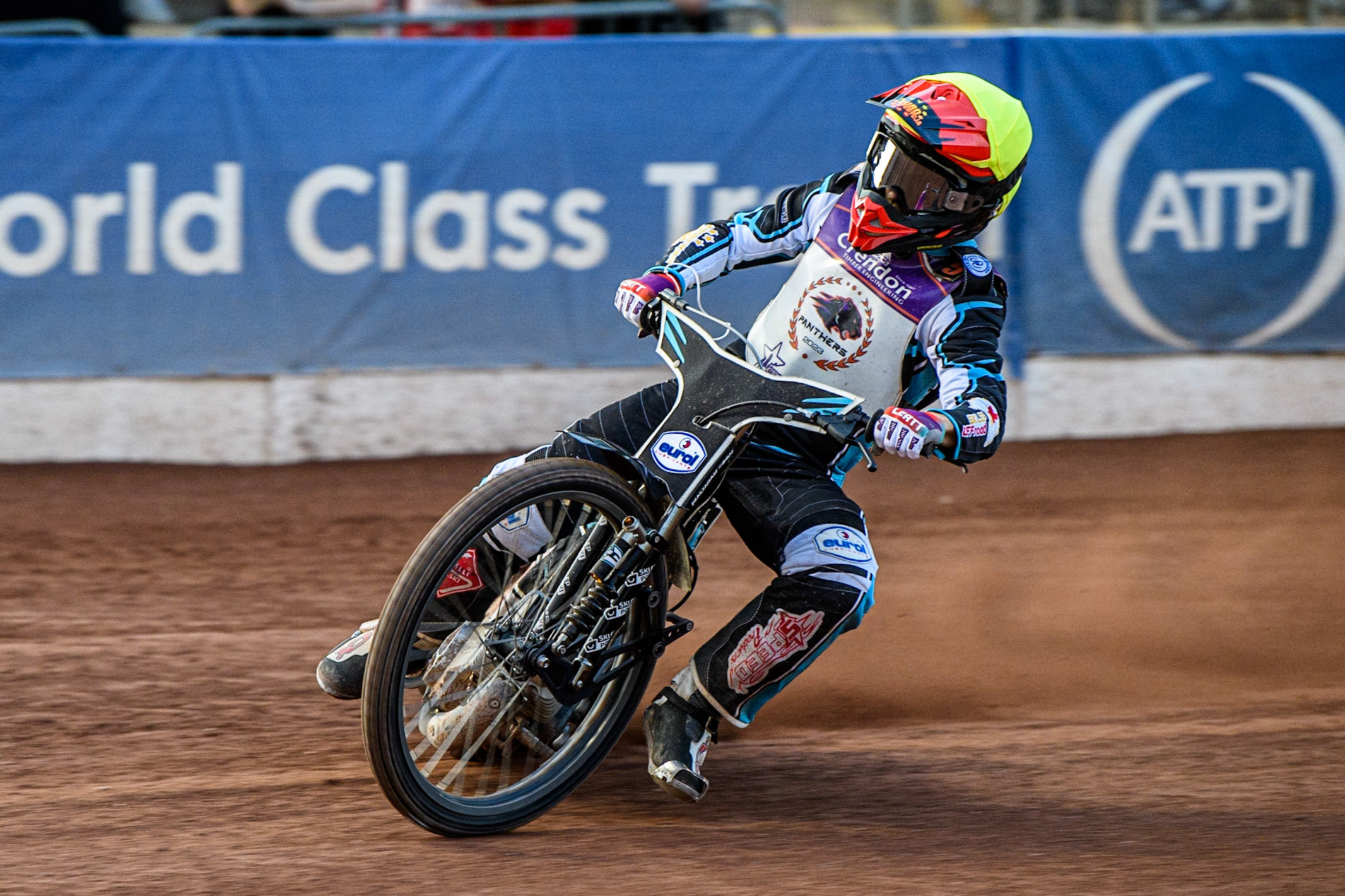 Vadim Tarasenko in action  for Peterborough Crendon Panthers during the Sports Insure Premiership match between Belle Vue Aces and Peterborough at the National Speedway Stadium, Manchester on Monday 19th June 2023. (Photo: Ian Charles | MI News)