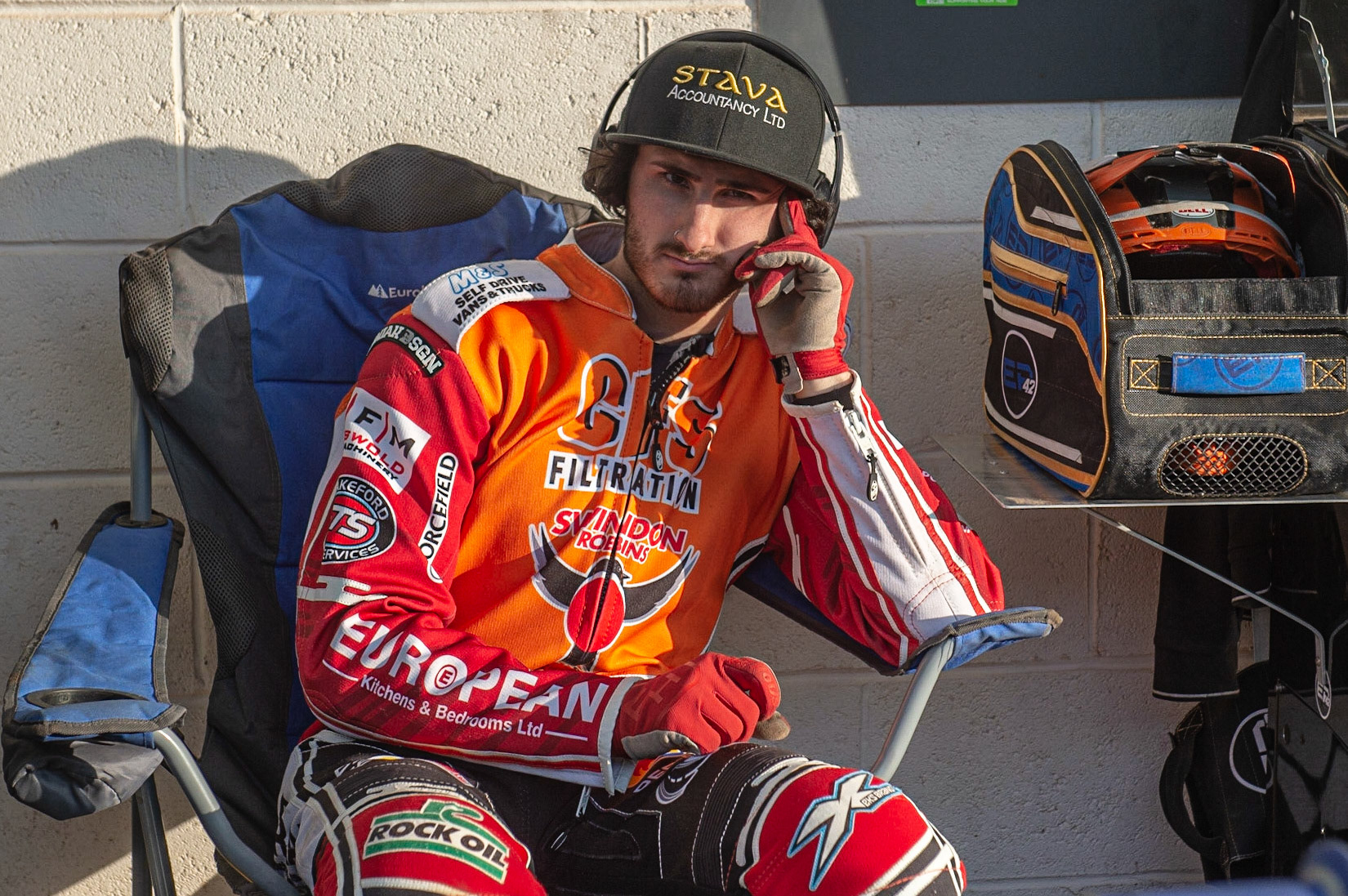 Photo by Ian Charles

Ellis Perks  relaxes before the meeting


Belle Vue Aces v Swindon Robins, British Speedway Premiership, Belle Vue National Speedway Stadium, Manchester, Monday 12  August  2019