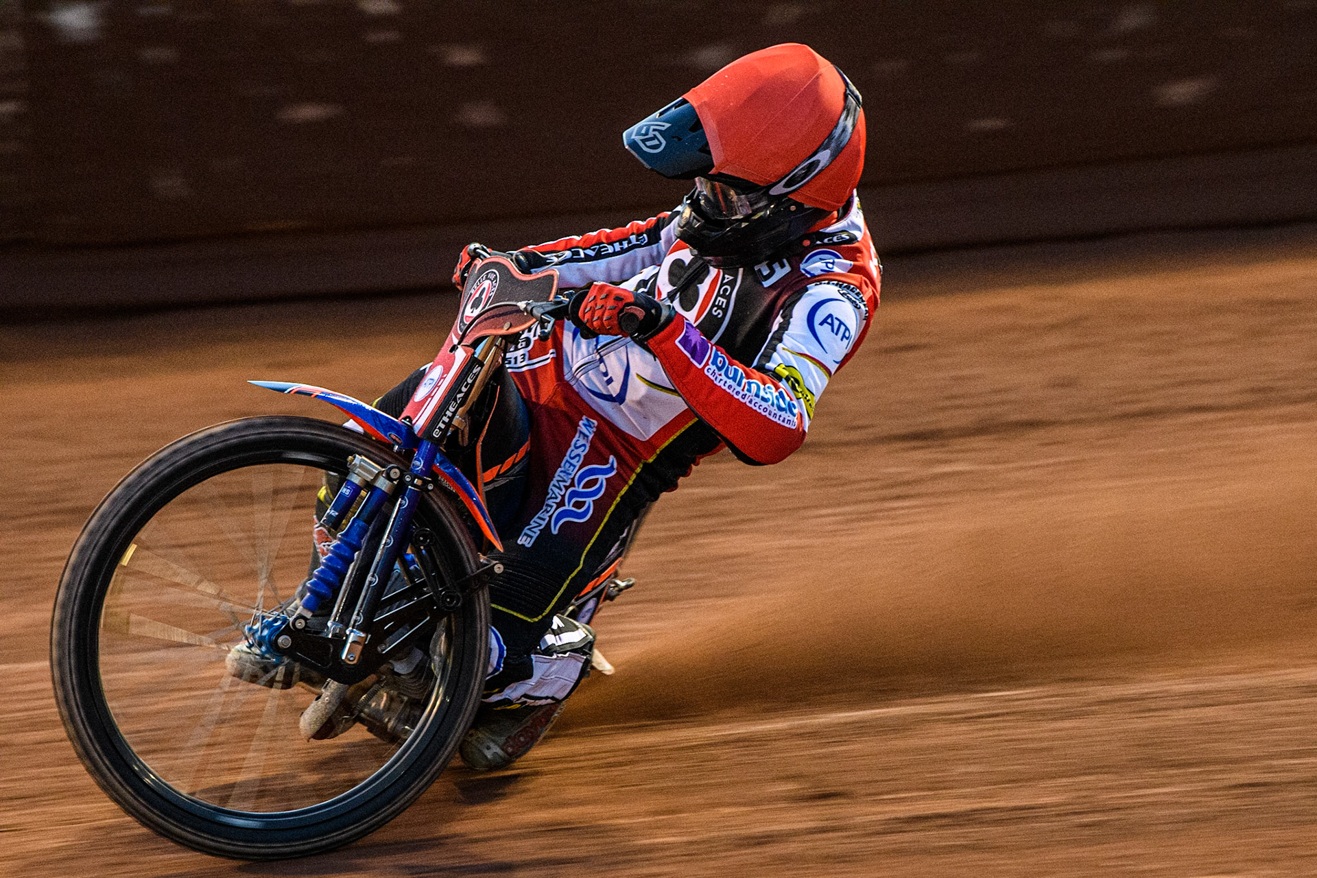 Brady Kurtz  in action  for Belle Vue ATPI Aces  during the SGB Premiership match between Belle Vue Aces and Peterborough at the National Speedway Stadium, Manchester on Monday 24th April 2023. (Photo: Ian Charles | MI News)