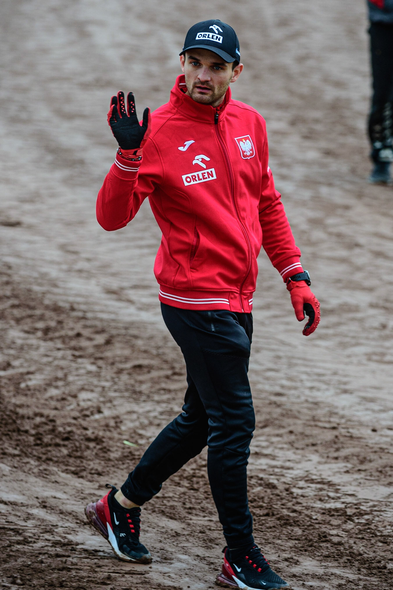 MANCHESTER, UK. OCT 17TH Bartosz Zmarzlik of Poland on his pre-meeting track walk during the Monster Energy FIM Speedway of Nations at the National Speedway Stadium, Manchester on Sunday  17th October 2021. (Credit: Ian Charles | MI News)