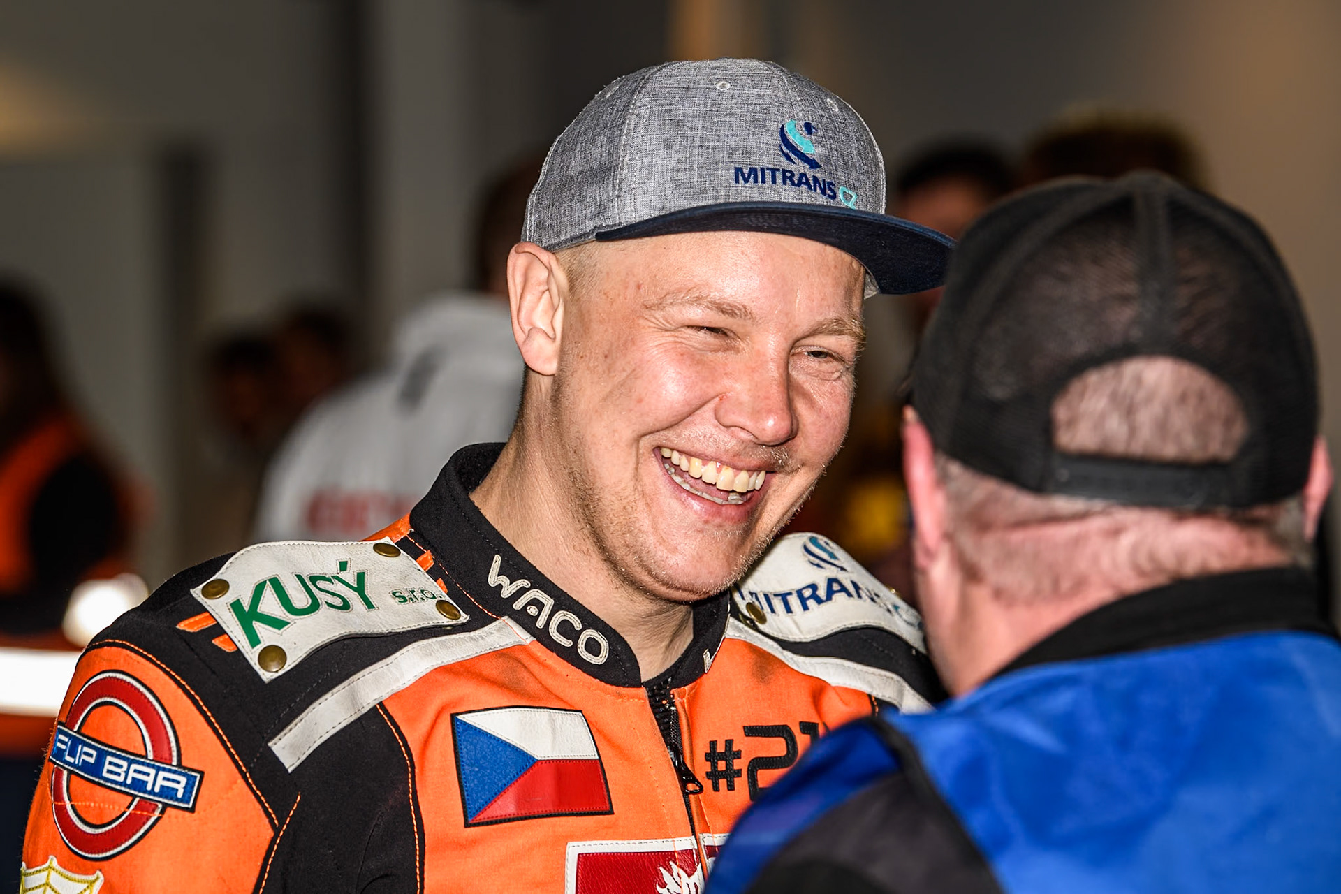 Reserve Czech Republic's Lukáš Hutla (18) during the FIM Ice Speedway Gladiators World Championship Final 3 at Ice Rink Thialf, Heerenveen on Saturday 6th April 2024. (Photo: Ian Charles | MI News)