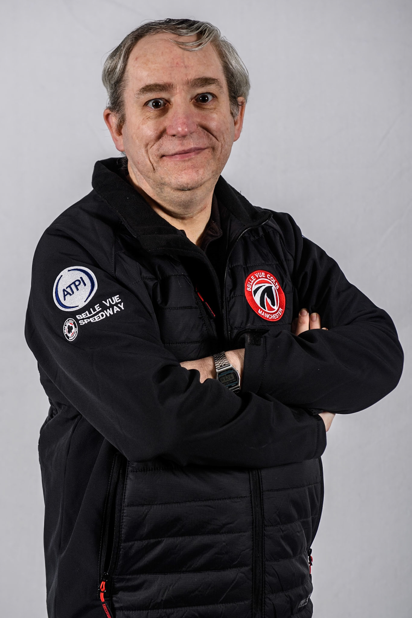 Belle Vue Colts' Joint Team Manager Graham Goodwin during the Belle Vue Aces Media Day at the National Speedway Stadium, Manchester on Monday 11th March 2024. (Photo: Ian Charles | MI News)