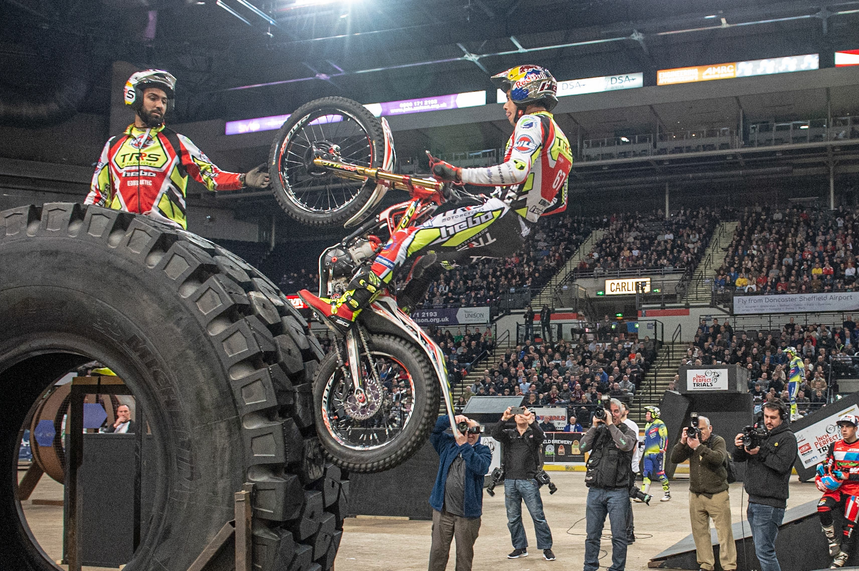 SHEFFIELD, ENGLAND  - DECEMBER 28TH  Adam Raga, Spain (TRRS) on the Tyres of Section 5  during the 25th Anniversary Sheffield Indoor Trial at the FlyDSA Arena, Sheffield on Saturday 28th December 2019. (Credit: Ian Charles | MI News)