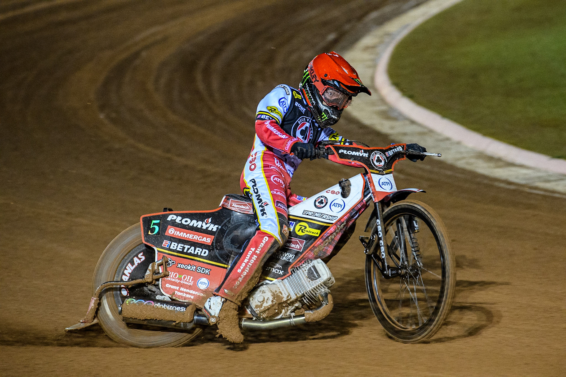 Dan Bewley of Belle Vue Aces in action during the Premiership Cup Quarter Final 1st Leg match between Belle Vue Aces and Ipswich Witches at the National Speedway Stadium, Manchester on Monday 24th March 2025. (Photo: Ian Charles | MI News)