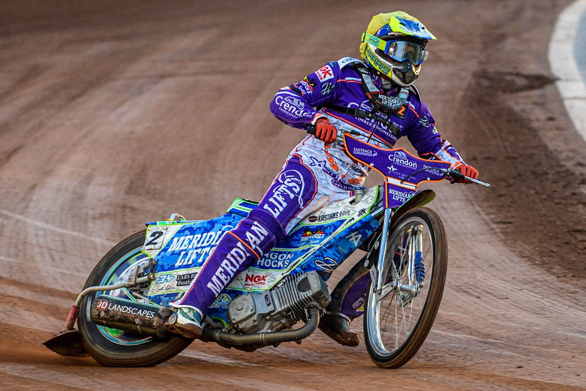 Hans Andersen  in action  for Peterborough Crendon Panthers during the SGB Premiership match between Belle Vue Aces and Peterborough at the National Speedway Stadium, Manchester on Monday 24th April 2023. (Photo: Ian Charles | MI News)