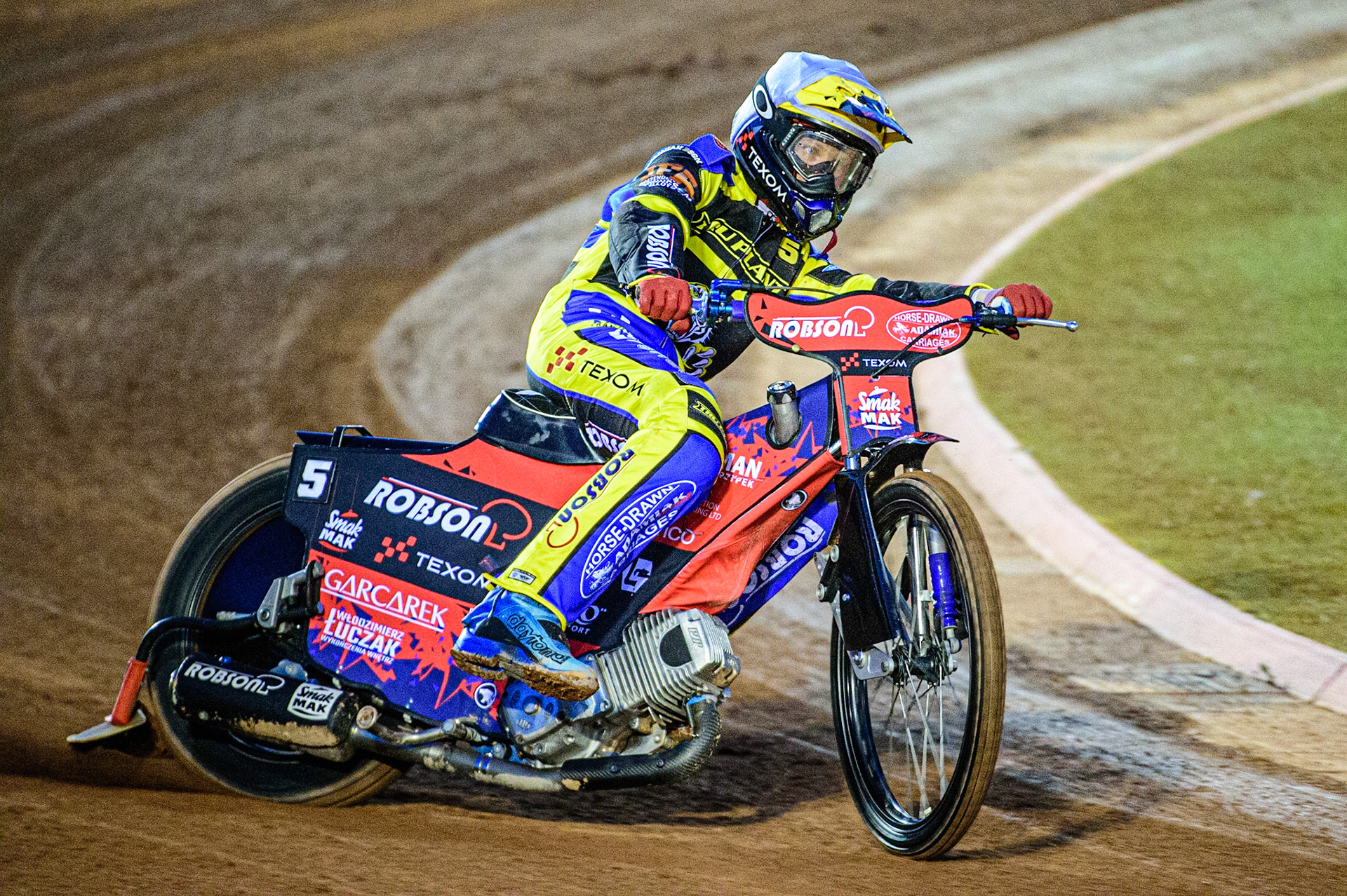 Tobiasz Musielak  in action  for Sheffield ‘TruPlant’ Tigers  during the SGB Premiership match between Belle Vue Aces and Sheffield Tigers at the National Speedway Stadium, Manchester on Monday 27th March 2023. (Photo: Ian Charles | MI News)