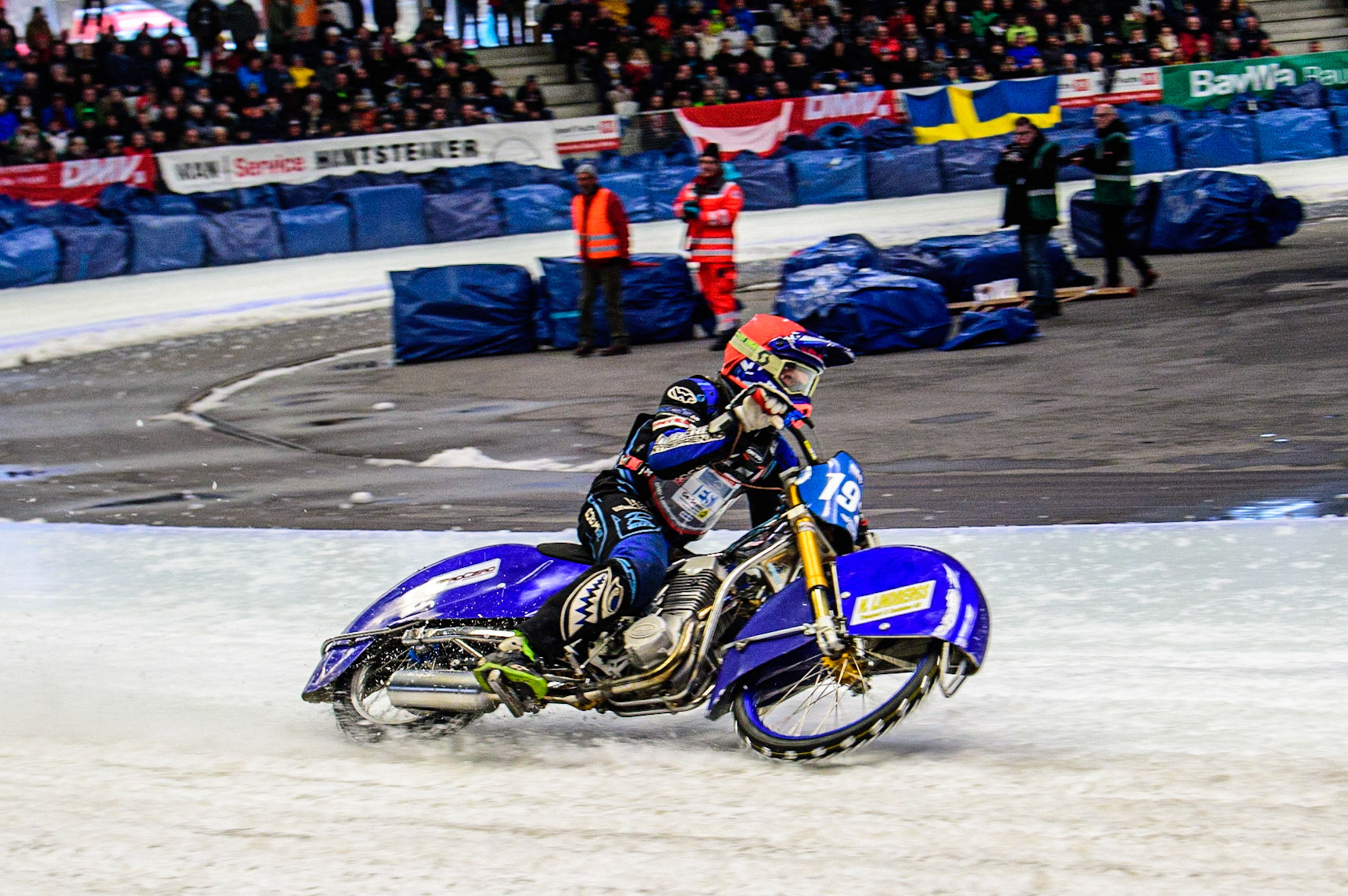 Niclas Svensson (192) in action during the Ice Speedway Gladiators World Championship Final 2 at Max-Aicher-Arena, Inzell, Germany on Sunday 19th March 2023. (Photo: Ian Charles | MI News)