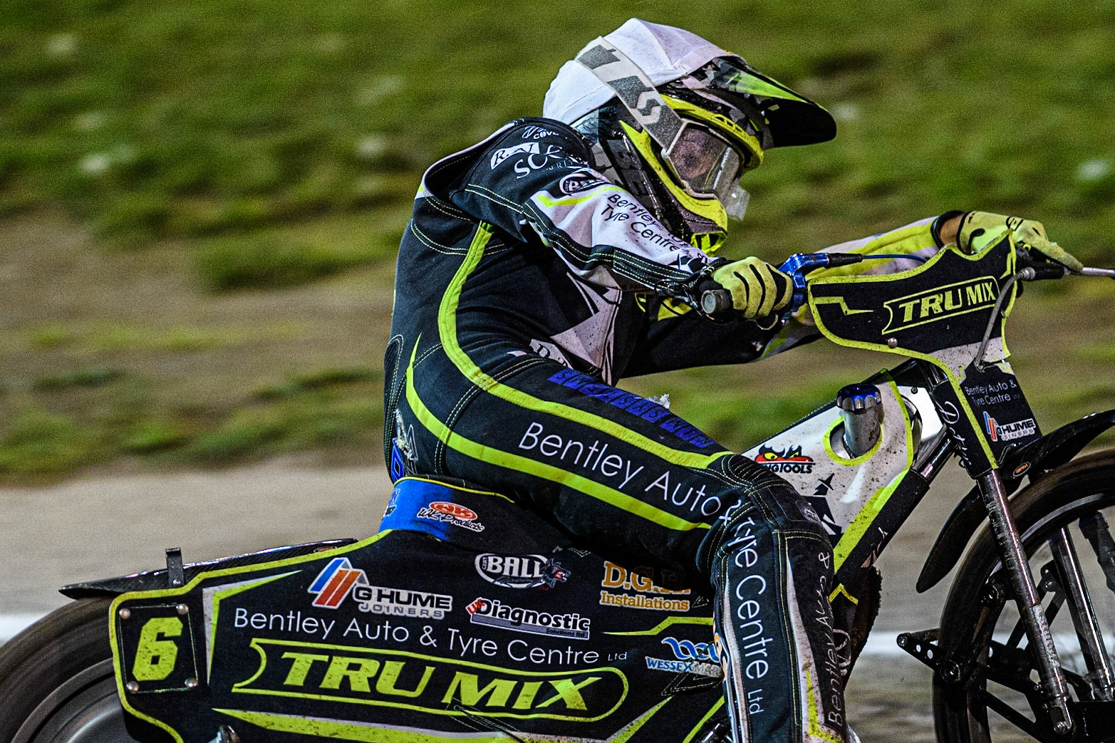 Danyon Hume in action for Ipswich Tru-Plant Witches during the Sports Insure Premiership Grand Final Second Leg match between Sheffield Tigers and Ipswich Witches at Owlerton Stadium, Sheffield on Thursday 5th October 2023. (Photo: Ian Charles | MI News)