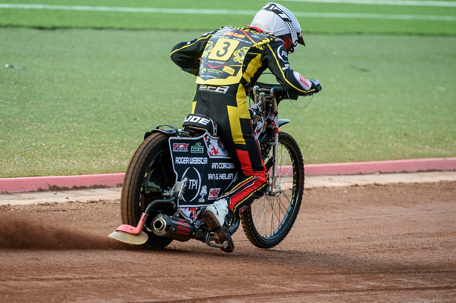MANCHESTER, UK. JULY 29TH  Joe Lawlor  does a practice start  during the National Development League match between Belle Vue Colts and Leicester Lion Cubs at the National Speedway Stadium, Manchester on Thursday 29th July 2021. (Credit: Ian Charles | MI News)