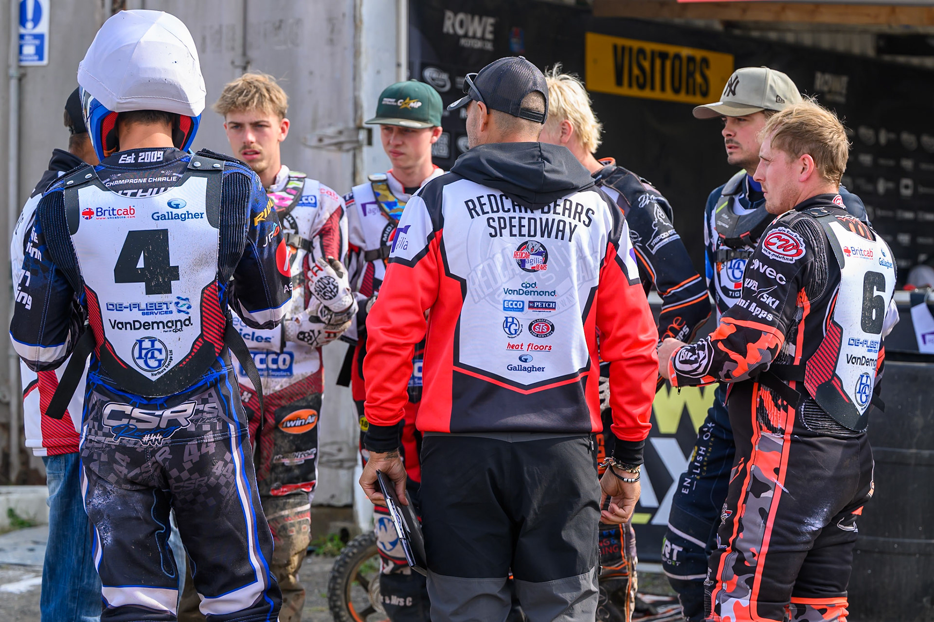 Middlesbrough Tigers  team meeting during the WSRA National Development League match  between Buxton Bulls and Middlesborough Tigers at Hi-Edge Speedway, Buxton on Sunday 16th August 2026. (Photo: Ian Charles | MI News)