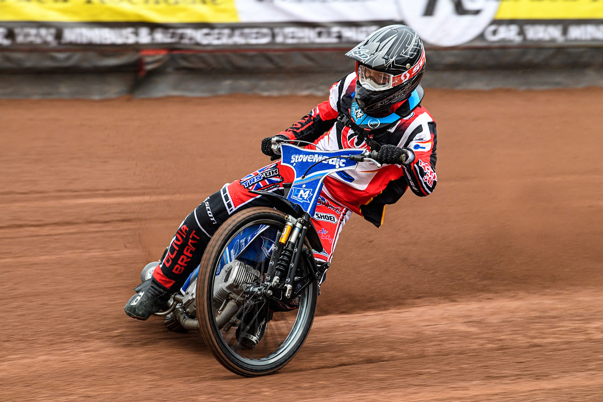 Belle Vue Colts' rider Harry McGurk in action during the Belle Vue Aces Media Day at the National Speedway Stadium, Manchester on Monday 11th March 2024. (Photo: Ian Charles | MI News)