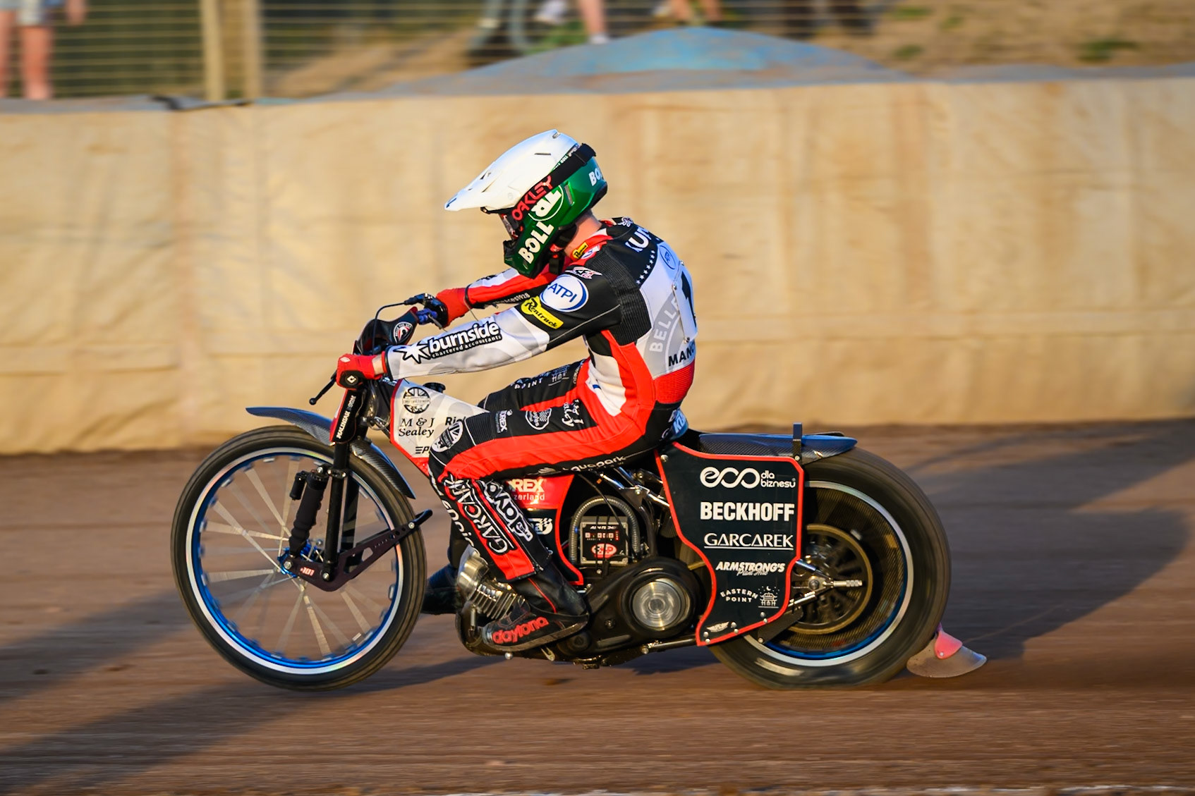 Brady Kurtz of Belle Vue Aces  in action during the Rowe Motor Oil Premiership match between Northampton Foxes and Belle Vue Aces at Northampton International Shaleway, Northampton on Thursday 13th August 2026. (Photo: Ian Charles | MI News)