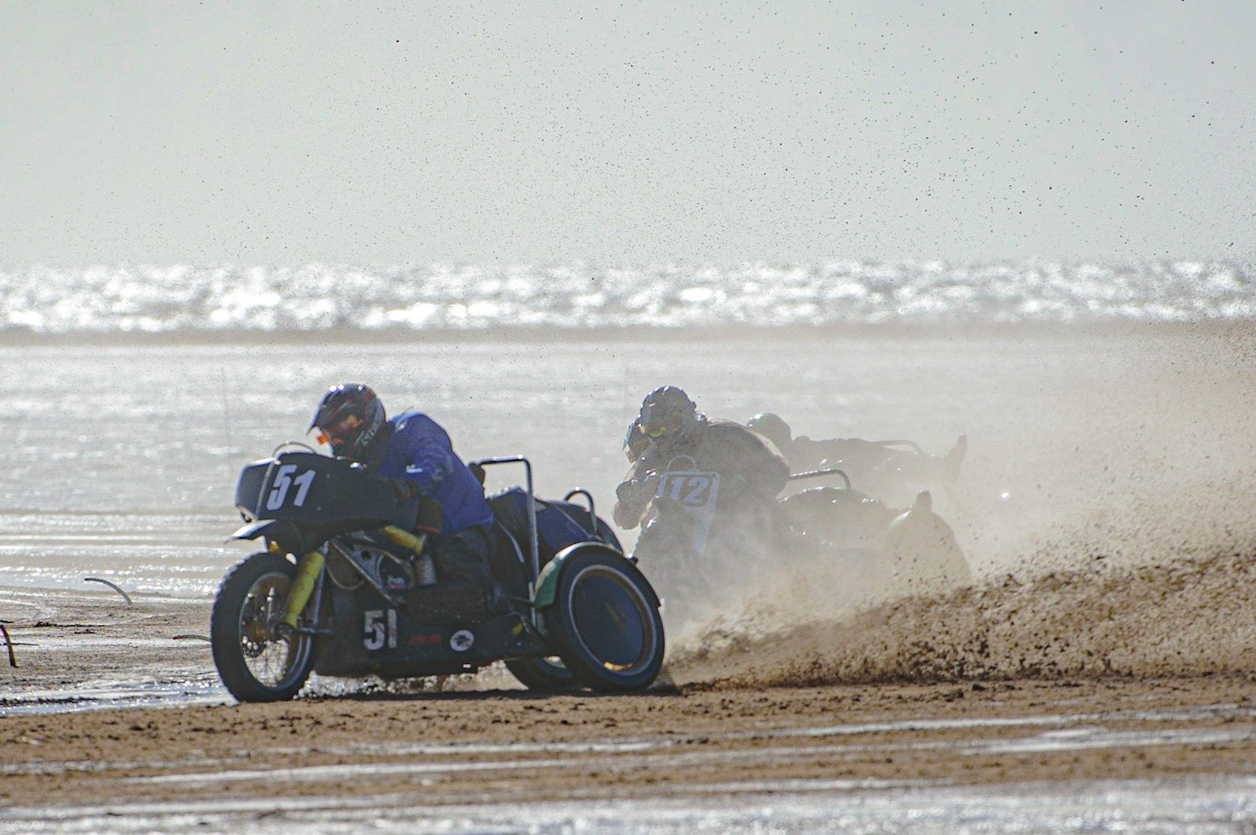 Rick McAuley &amp; Alan Hoskin (51) leads Neal Owen &amp; Jason Farwell (12) during the Fylde ACU British Sand Racing Masters Championship on  Sunday 2nd October 2022. (Credit: Ian Charles | MI News)