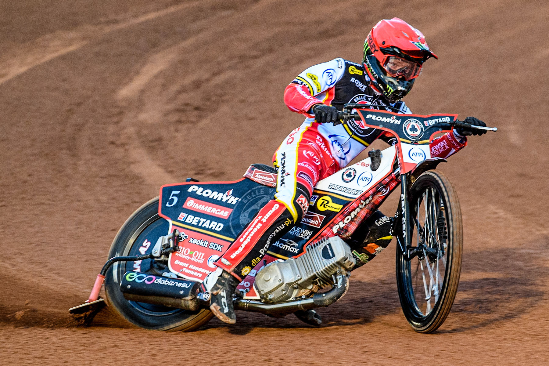 Belle Vue Aces' Dan Bewley in action during the Rowe Motor Oil Premiership match between Belle Vue Aces and Oxford Spires at the National Speedway Stadium, Manchester on Monday 14th April 2025. (Photo: Ian Charles | MI News)