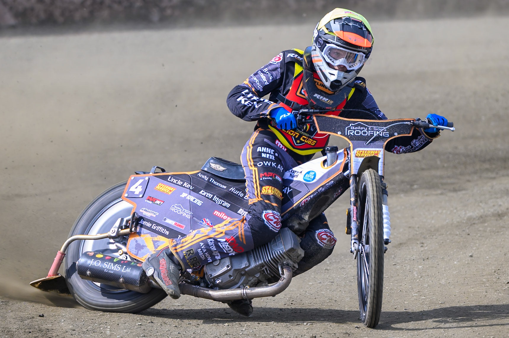 Ryan Ingram of Leicester Lion Cubs  in action during the Challenge match between Buxton Bulls and Leicester Lion Cubs at Hi-Edge Speedway, Buxton on Sunday 26th April 2026. (Photo: Ian Charles | MI News)