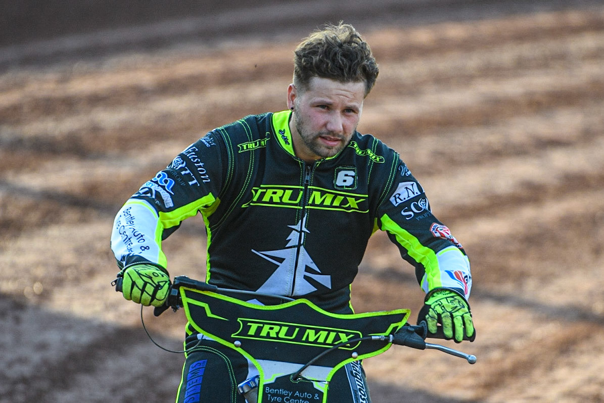 Danyon Hume  on the parade lap during the Sports Insure Premiership match between Belle Vue Aces and Ipswich Witches at the National Speedway Stadium, Manchester on Monday 5th June 2023. (Photo: Ian Charles | MI News)