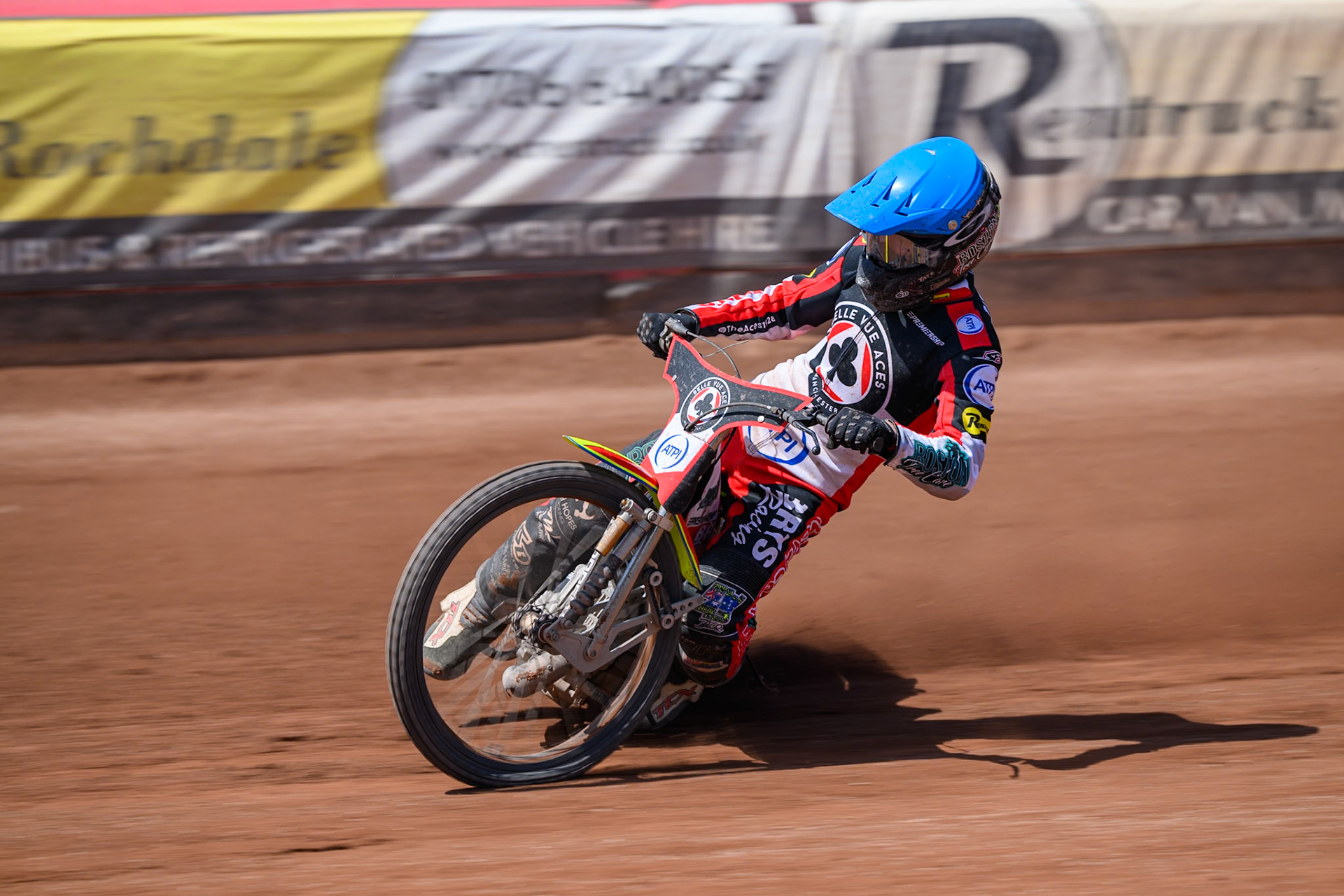 Tate Zischke of Belle Vue Aces in action during the Rowe Motor Oil Premiership match between Belle Vue Aces and Sheffield Tigers at the National Speedway Stadium, Manchester on Monday 25th May 2026. (Photo: Ian Charles | MI News)