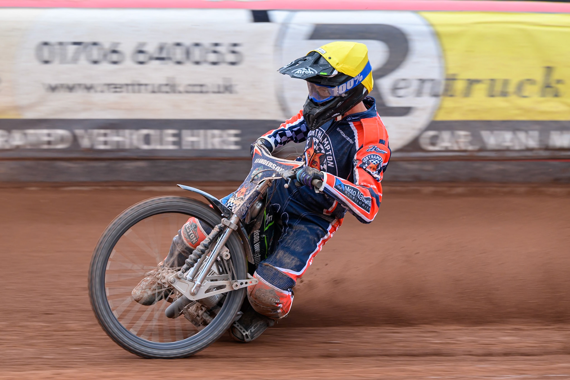 Kye Thomson of Northampton Foxes in action during the Rowe Motor Oil Premiership match between Belle Vue Aces and Northampton Foxes at the National Speedway Stadium, Manchester on Monday 4th May 2026. (Photo: Ian Charles | MI News)
