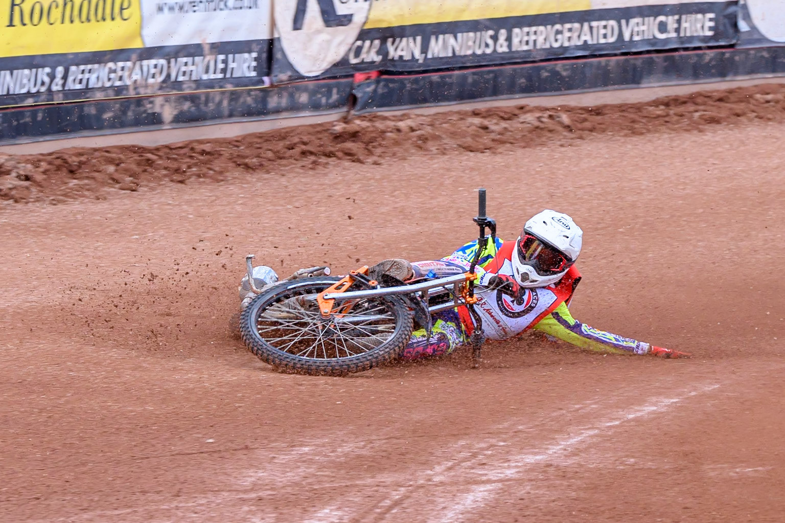 JR ASHWORTH &amp; SONS COLTS ACADEMY INDIVIDUALFreddy Hodder  in Blue leading Harry Fletcher  in White who slides off during the JR Ashworth &amp; Sons Colts Individual at the National Speedway Stadium, Manchester on Sunday 10th May 2026. (Photo: Ian Charles | MI News)