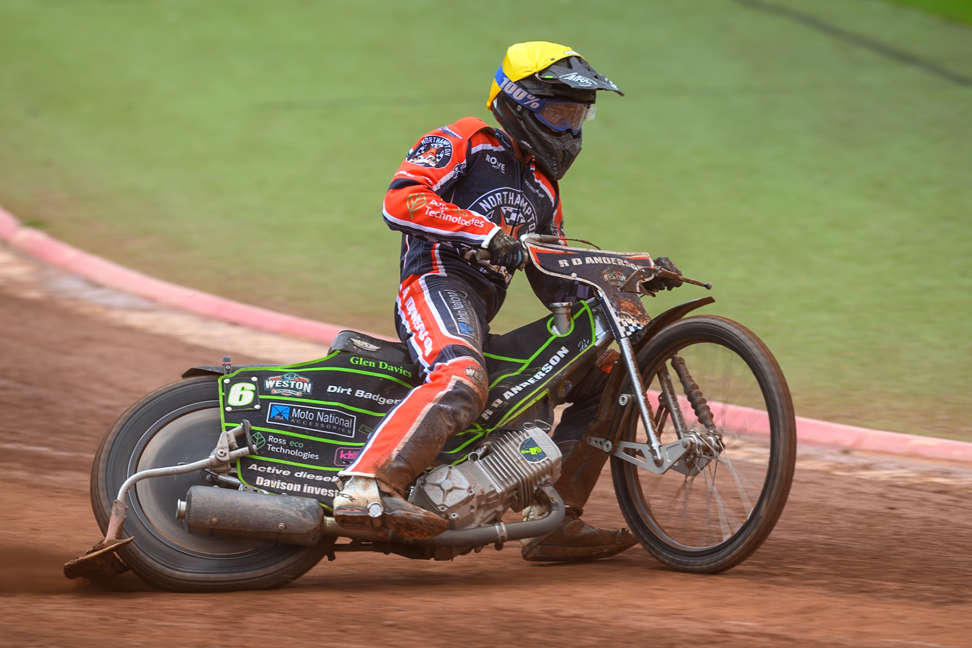 Kye Thomson of Northampton Foxes in action during the Rowe Motor Oil Premiership match between Belle Vue Aces and Northampton Foxes at the National Speedway Stadium, Manchester on Monday 4th May 2026. (Photo: Ian Charles | MI News)