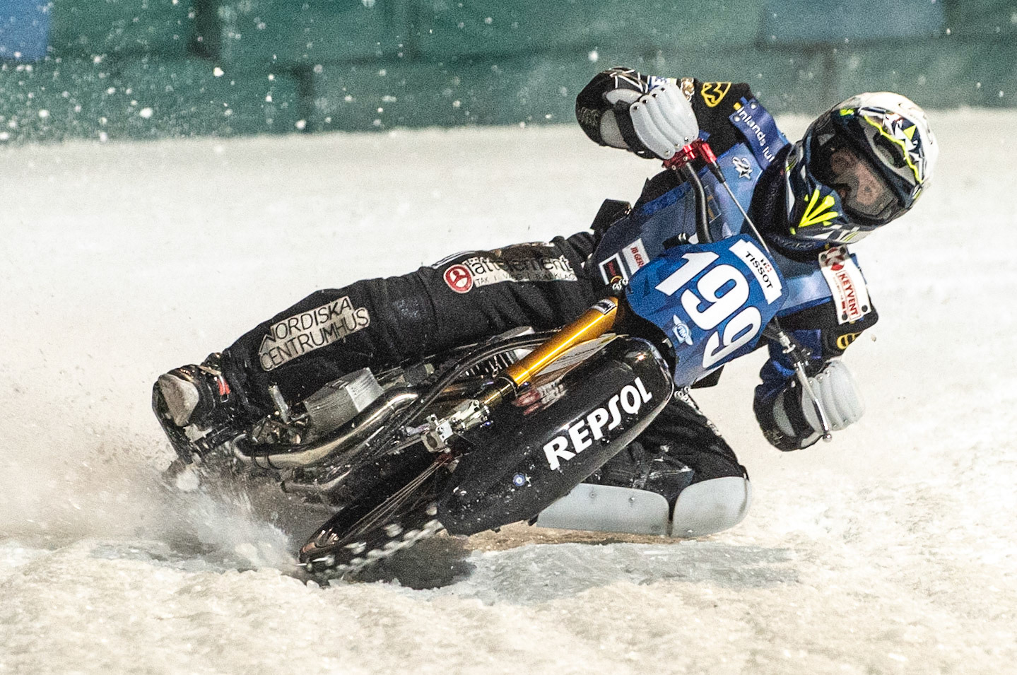 Photo: Ian Charles

Martin Haarahiltunen (199) in action 

FIM Ice Speedway Gladiators World Championship, Final 3.1, Horst-Dohm Eisstadion, Berlin, Germany Saturday  2  March  2019