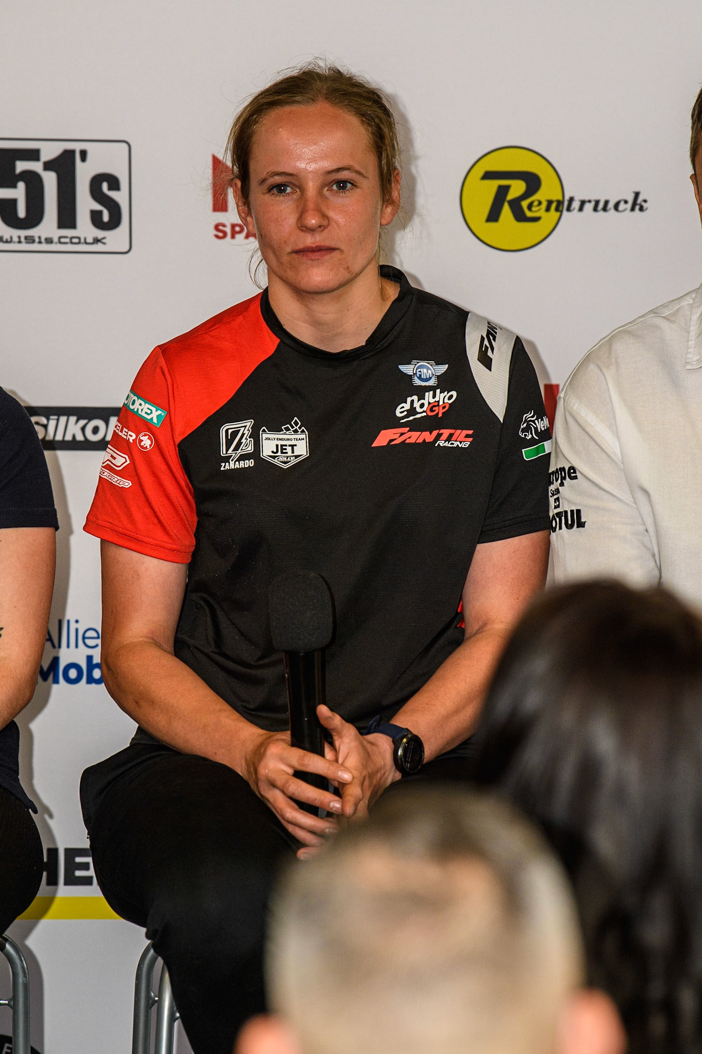 World Enduro Champion Jane Daniels during the FIM Flat Track World Championship &amp; FIM Women's Speedway Academy Launch at the National Speedway Stadium, Manchester on Monday 3rd July 2023. (Photo: Ian Charles | MI News)