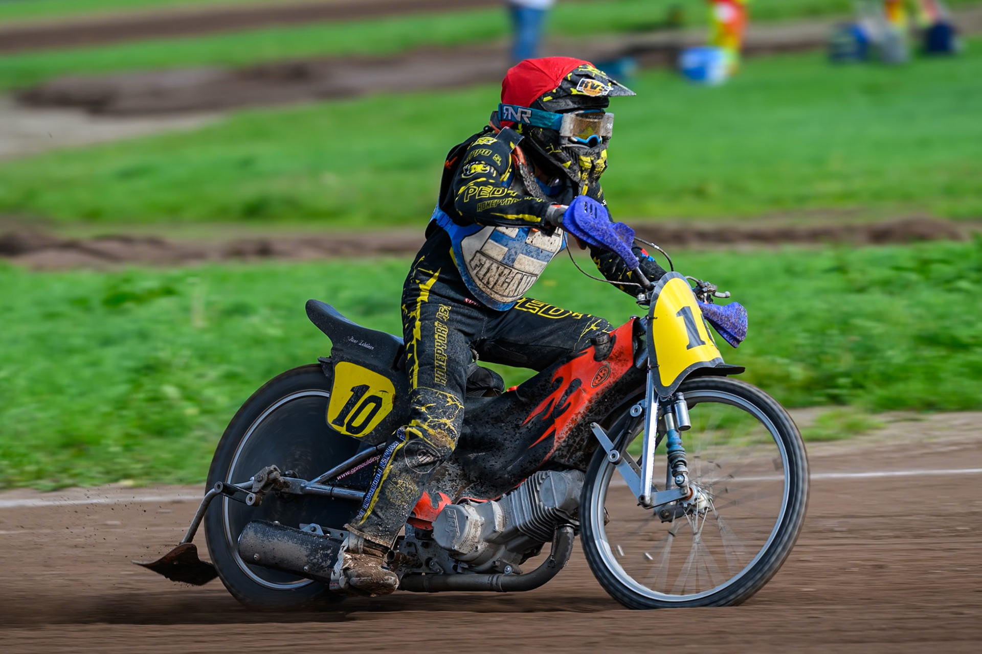 Tero Aarnio (10) of Finland in action during the FIM Long Track of Nations 2026 at the Speed Centre Roden in the Netherlands on Sunday 20th September 2026. (Photo: Ian Charles | MI News)