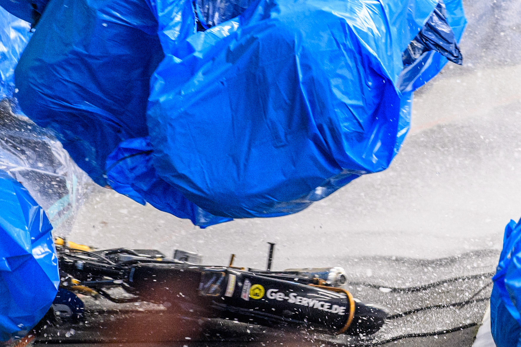 Max Niedermaier  (88) of Germany spins off and hits the bales during the Ice Speedway Gladiators World Championship Final 1 at Max-Aicher-Arena, Inzell on Saturday 15th March 2025. (Photo: Ian Charles | MI News)