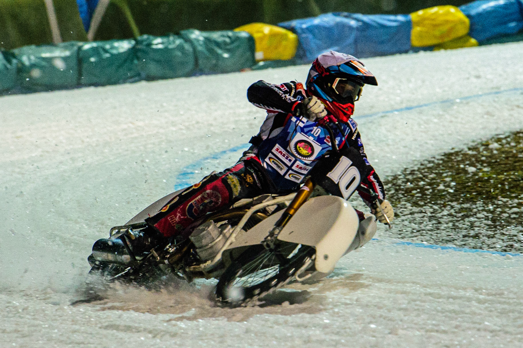 Topi Mustonen in action during the German Individual Ice Speedway Championship at Horst-Dohm-Eisstadion, Berlin on Friday 3rd March 2023. (Photo: Ian Charles | MI News)