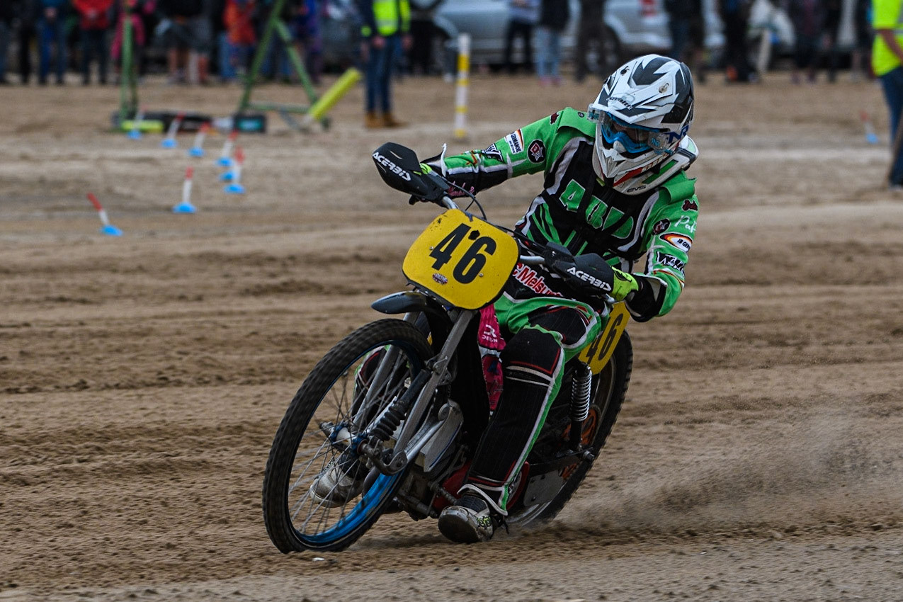 Sam Hall (46) in action  during the Fylde ACU British Sand Racing Masters Championship at  St Annes on Sea, Lancashire on Sunday 30th July 2023. (Photo: Ian Charles | MI News)