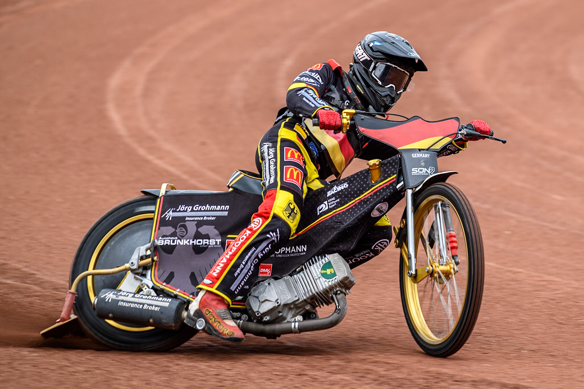 Norick Blödorn of Germany practices during the Monster Energy FIM Speedway of Nations 2 (Under 21) Final at the National Speedway Stadium, Manchester on Friday 12th July 2024. (Photo: Ian Charles | MI News)