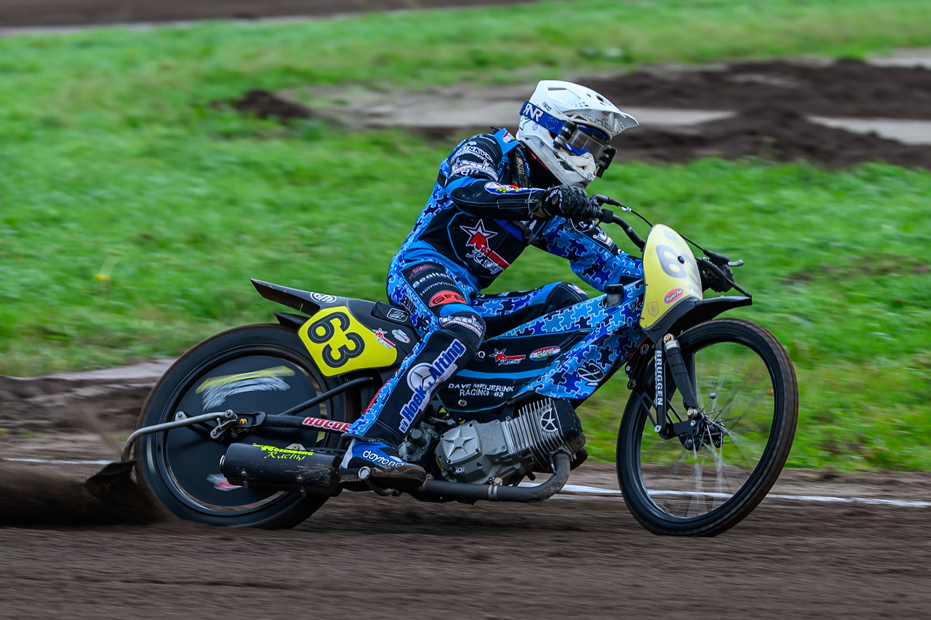 Dave Meijerink (63) of The Netherlands practices during the FIM Long Track World Championship Final 4, at the Speed Centre Roden, Netherlands on Sunday 21st September 2025. (Photo: Ian Charles | MI News)