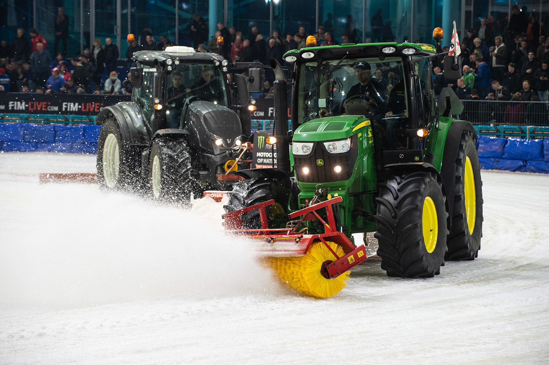 Photo: Ian Charles

Clearing the loose snow off the ice during track preparation


FIM Ice Speedway Gladiators World Championship, Event 5.1, Ice Rink Thialf, Heerenveen, Netherlands Saturday  30  March  2019