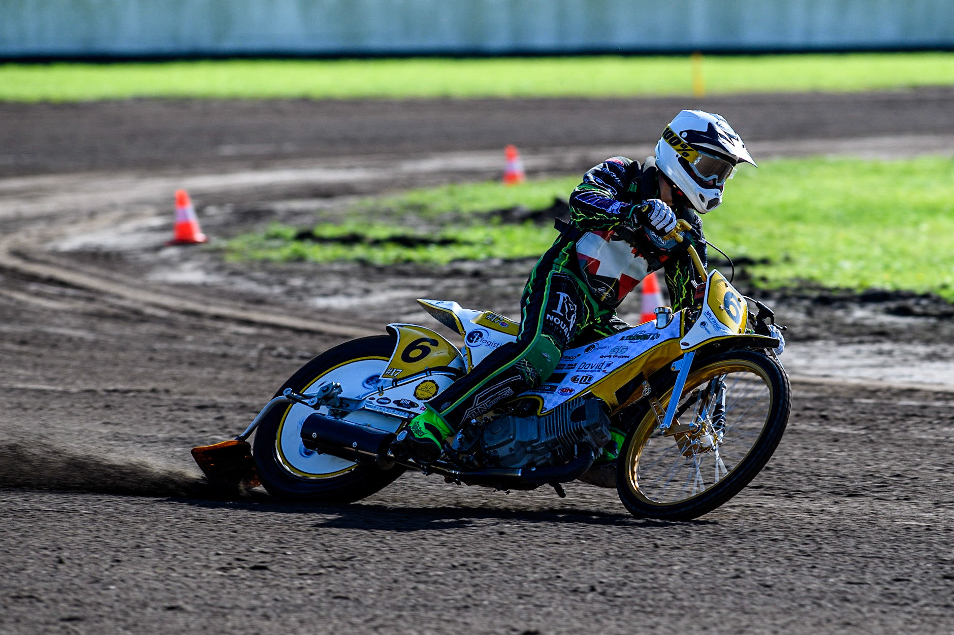 Tobias Thomsen (Denmark) practices  during the FIM Long Track Of Nations event at the Speed Centre Roden on Sunday 24th September 2023. (Photo: Ian Charles | MI News)
