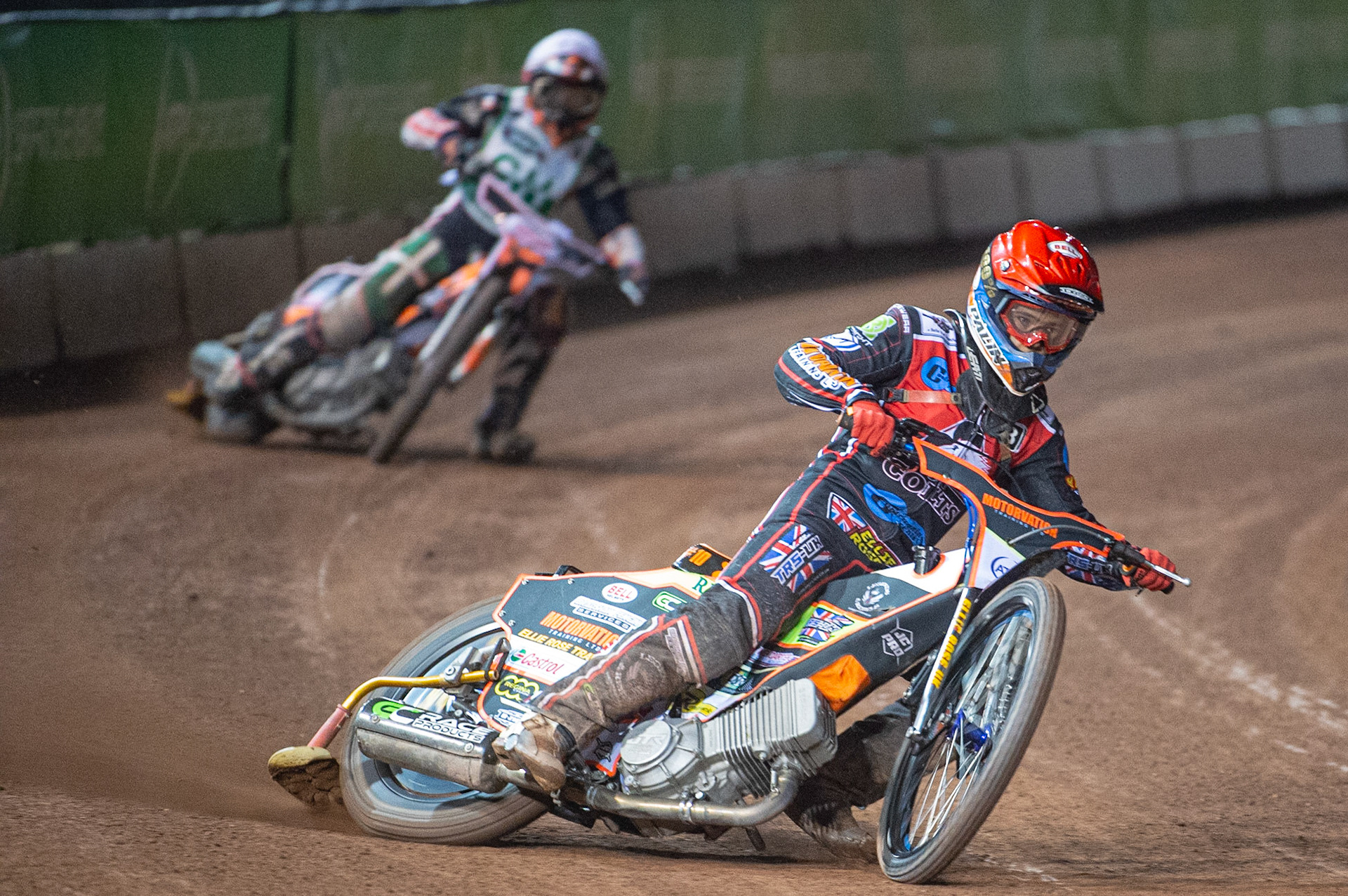 Photo: Ian Charles

Jordan Palin  (Red) leads Connor Coles (White)

Belle Vue Colts v Cradley Heathens, SGB National League KO Cup Semi Final 2nd Leg, Belle Vue National Speedway Stadium, Manchester, Wednesday 18  September  2019
