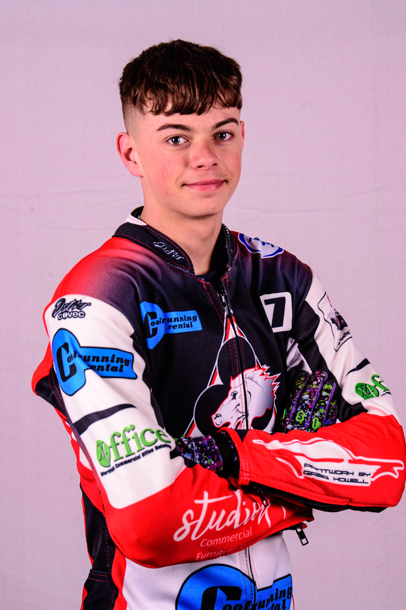 MANCHESTER, UK. MAR 14TH Freddie Hodder - Belle Vue 'Cool Running' Colts during the Belle Vue Speedway Media Day at the National Speedway Stadium, Manchester on Monday 14th March 2022. (Credit: Ian Charles | MI News)