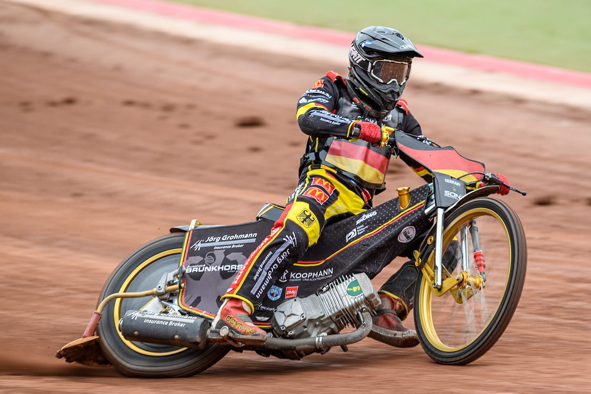 Norick Blödorn of Germany practices during the Monster Energy FIM Speedway of Nations 2 (Under 21) Final at the National Speedway Stadium, Manchester on Friday 12th July 2024. (Photo: Ian Charles | MI News)
