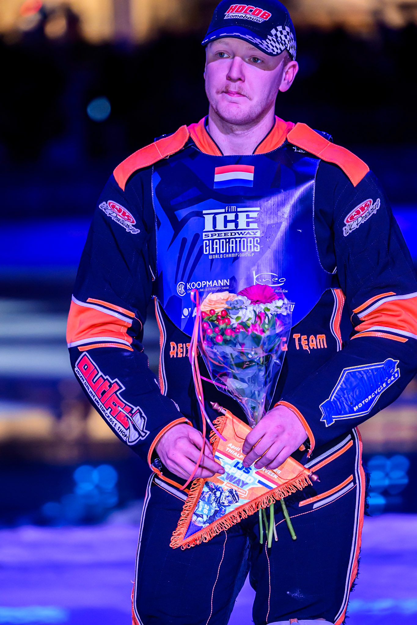 Sebastian Reitsma (125) of The Netherlands during the FIM Ice Speedway Gladiators World Championship Final 3 at Ice Rink Thialf, Heerenveen on Saturday 11th April 2026. (Photo: Ian Charles | MI News)