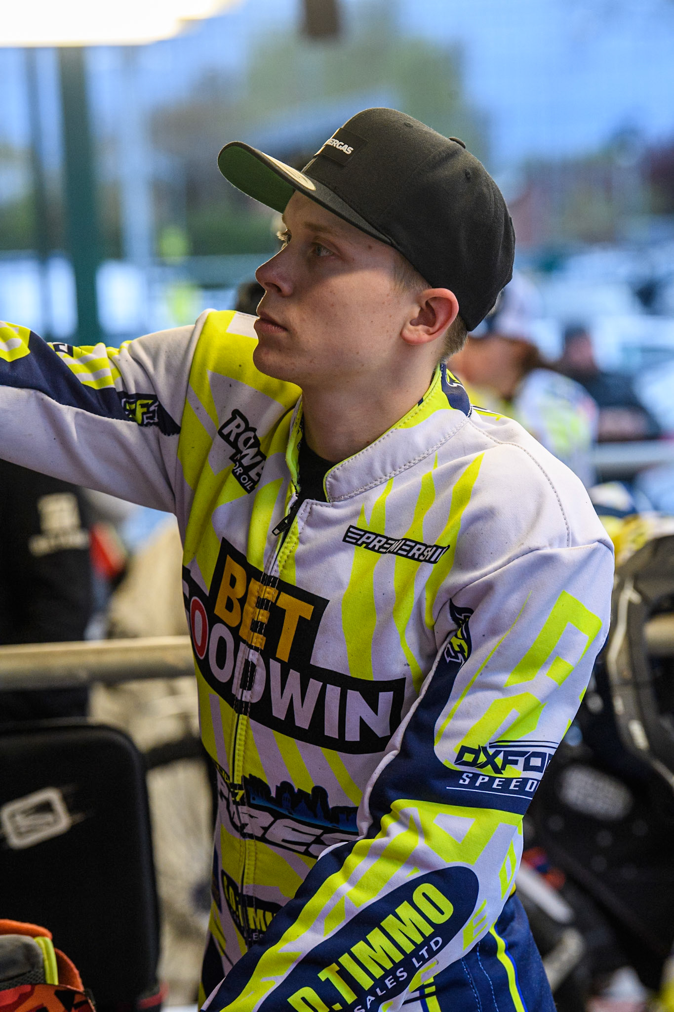 Oxford Spires' Francis Gusts during the Rowe Motor Oil Premiership match between Belle Vue Aces and Oxford Spires at the National Speedway Stadium, Manchester on Monday 14th April 2025. (Photo: Ian Charles | MI News)