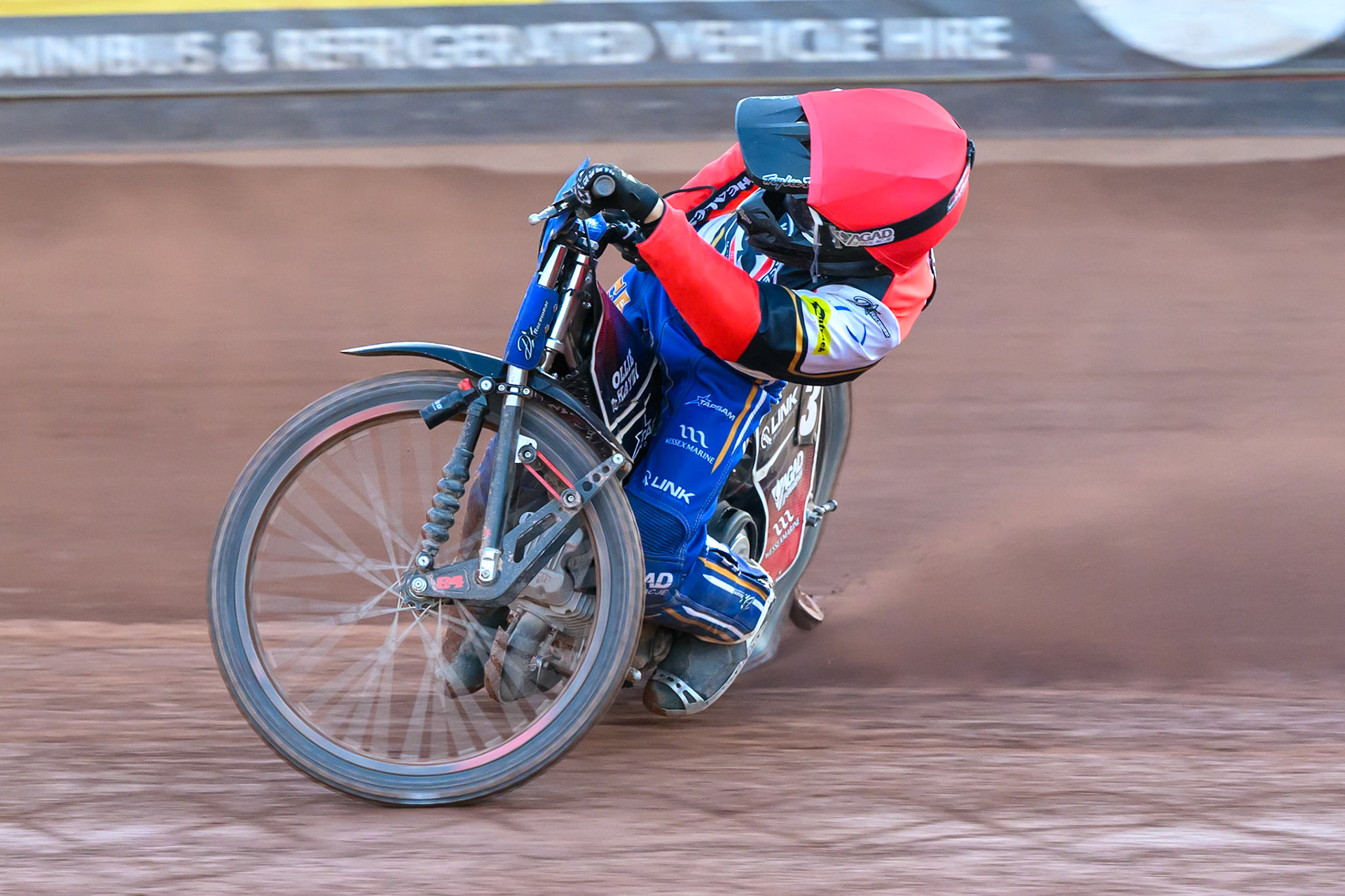 Ben Cook, Guest Rider for Belle Vue Aces in action during the Rowe Motor Oil Premiership match between Belle Vue Aces and Northampton Foxes at the National Speedway Stadium, Manchester on Monday 13th July 2026. (Photo: Ian Charles | MI News)