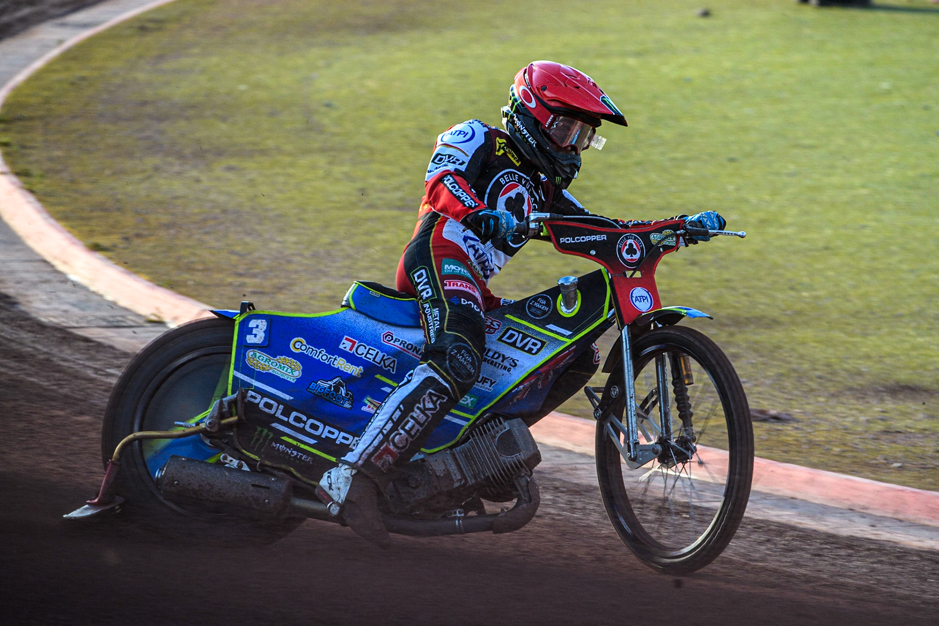 Jaimon Lidsey in action for Belle Vue ATPI Aces during the Sports Insure Premiership match between Belle Vue Aces and Ipswich Witches at the National Speedway Stadium, Manchester on Monday 17th July 2023. (Photo: Ian Charles | MI News)