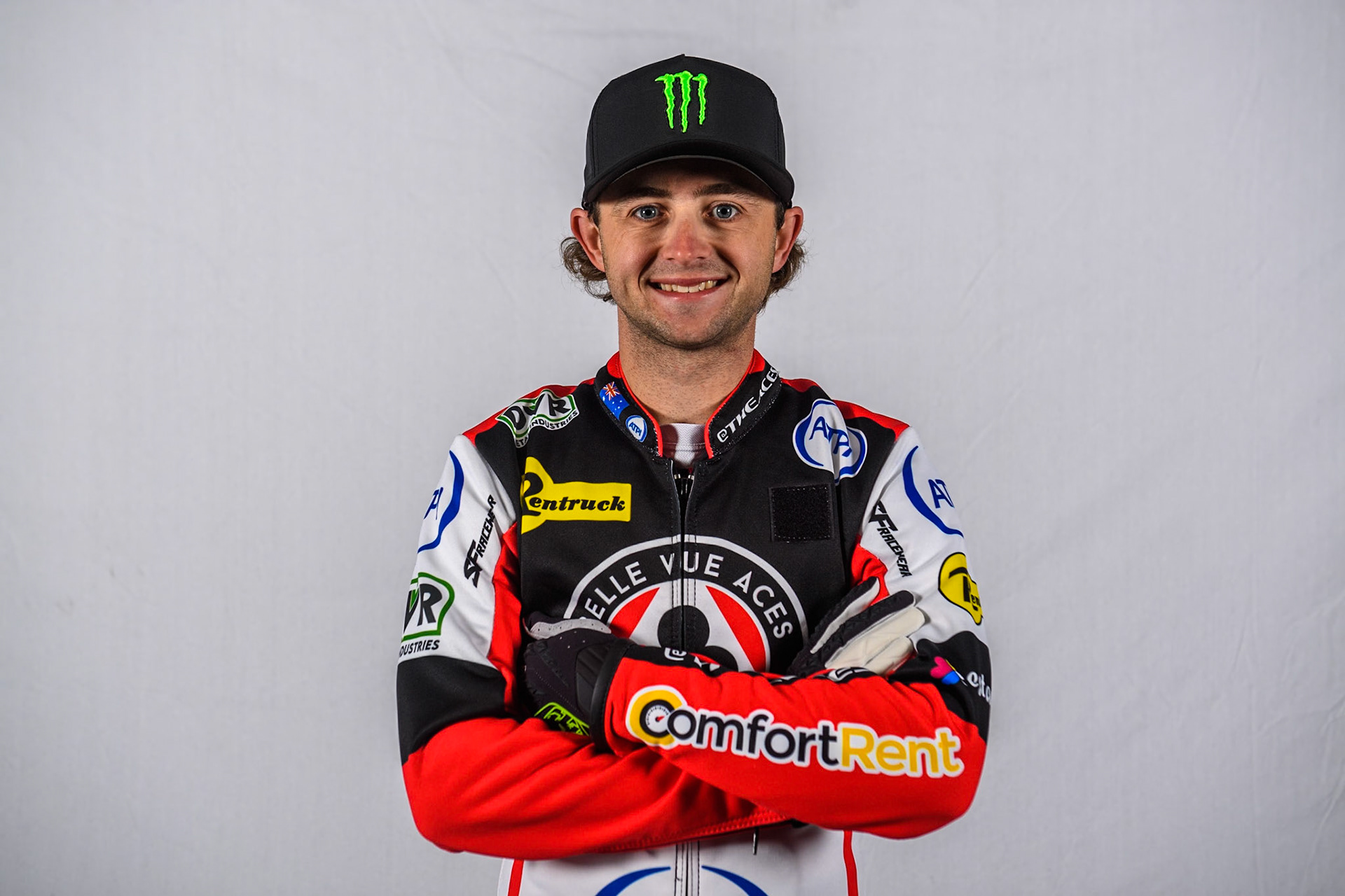 Belle Vue Aces' rider Jaimon Lidsey during the Belle Vue Aces Media Day at the National Speedway Stadium, Manchester on Monday 11th March 2024. (Photo: Ian Charles | MI News)