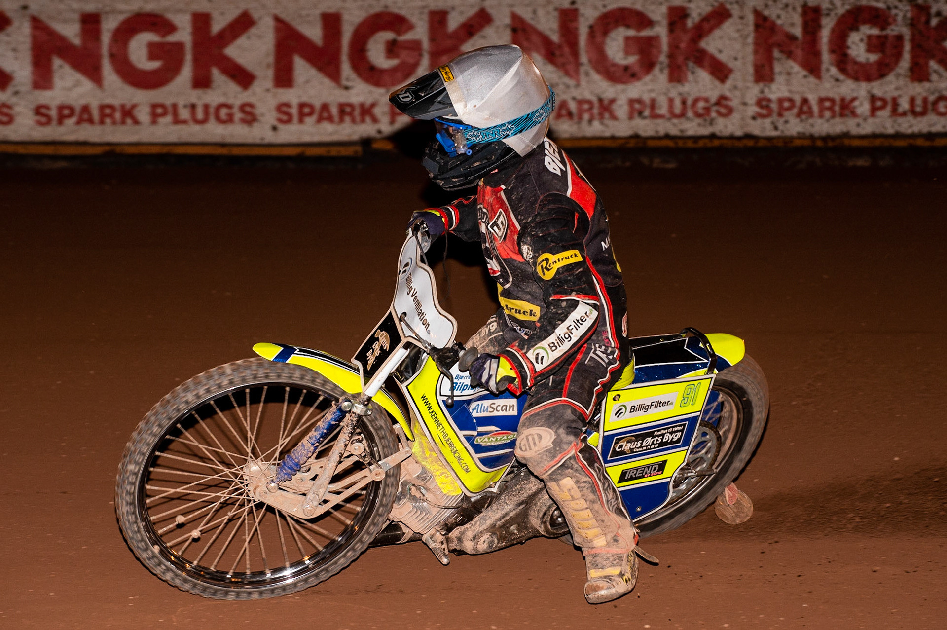 Photo by Ian Charles:

Kenneth Bjerre  in action 

Wolverhampton Wolves v Belle Vue Aces, British Speedway Premiership 22 April 2019