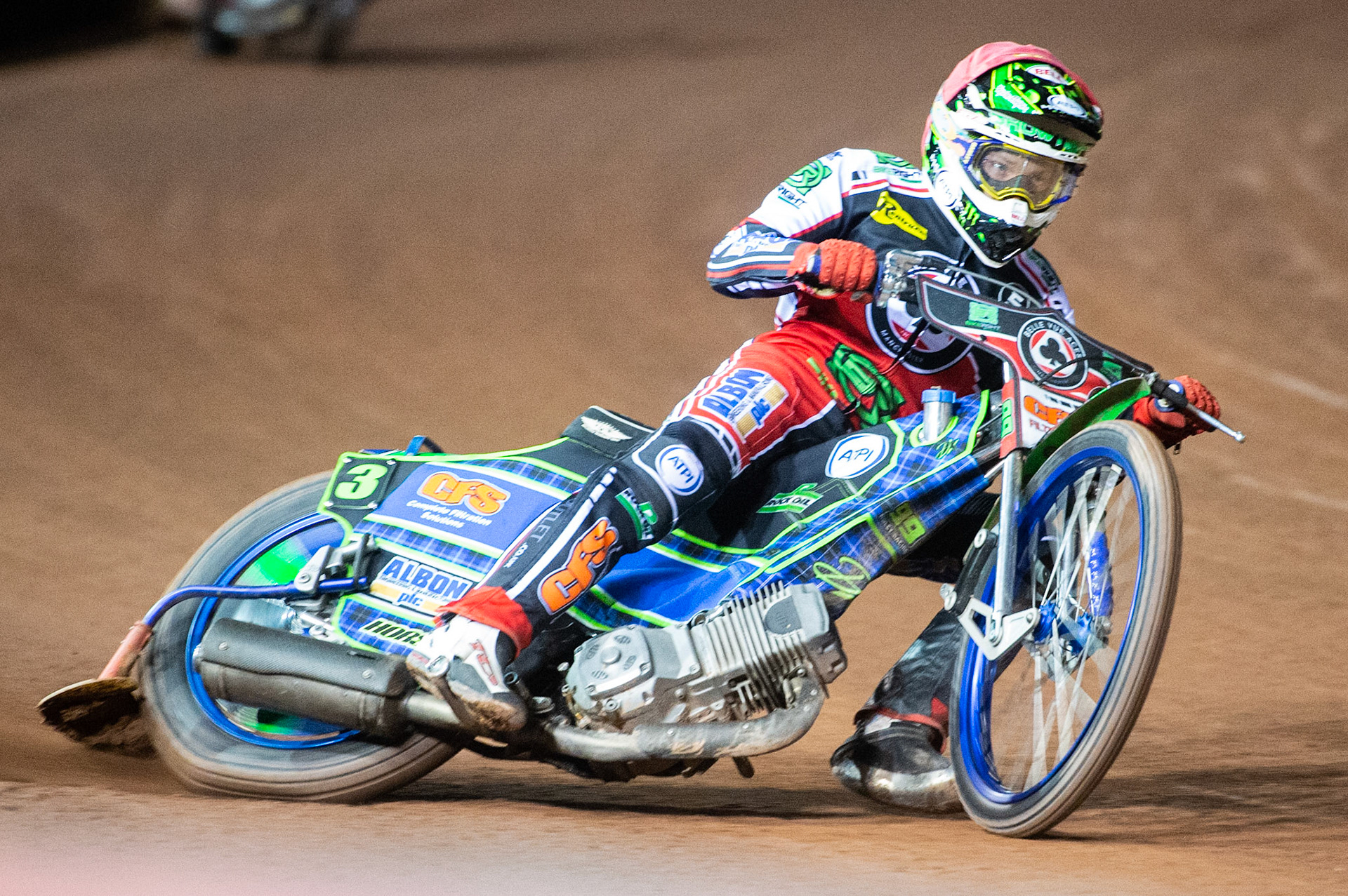 Photo: Ian CharlesDan Bewley of Belle Vue 'BikeRight' Aces in action Belle Vue ‘Bikerite ’Aces v ‘ATPI’ All Stars, Premiership Challenge, National Speedway Stadium, Manchester Thursday  24  September  2020