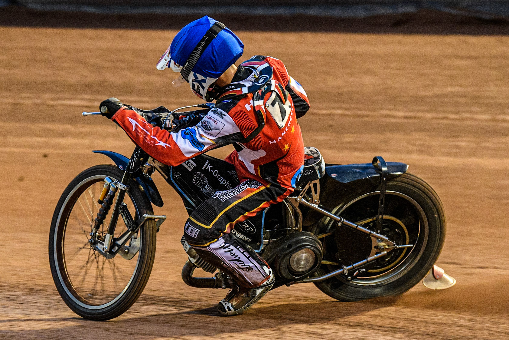 Freddy Hodder  in action  for Belle Vue Cool Running Colts  during the National Development League match between Belle Vue Colts and Oxford Chargers at the National Speedway Stadium, Manchester on Friday 12th May 2023. (Photo: Ian Charles | MI News)