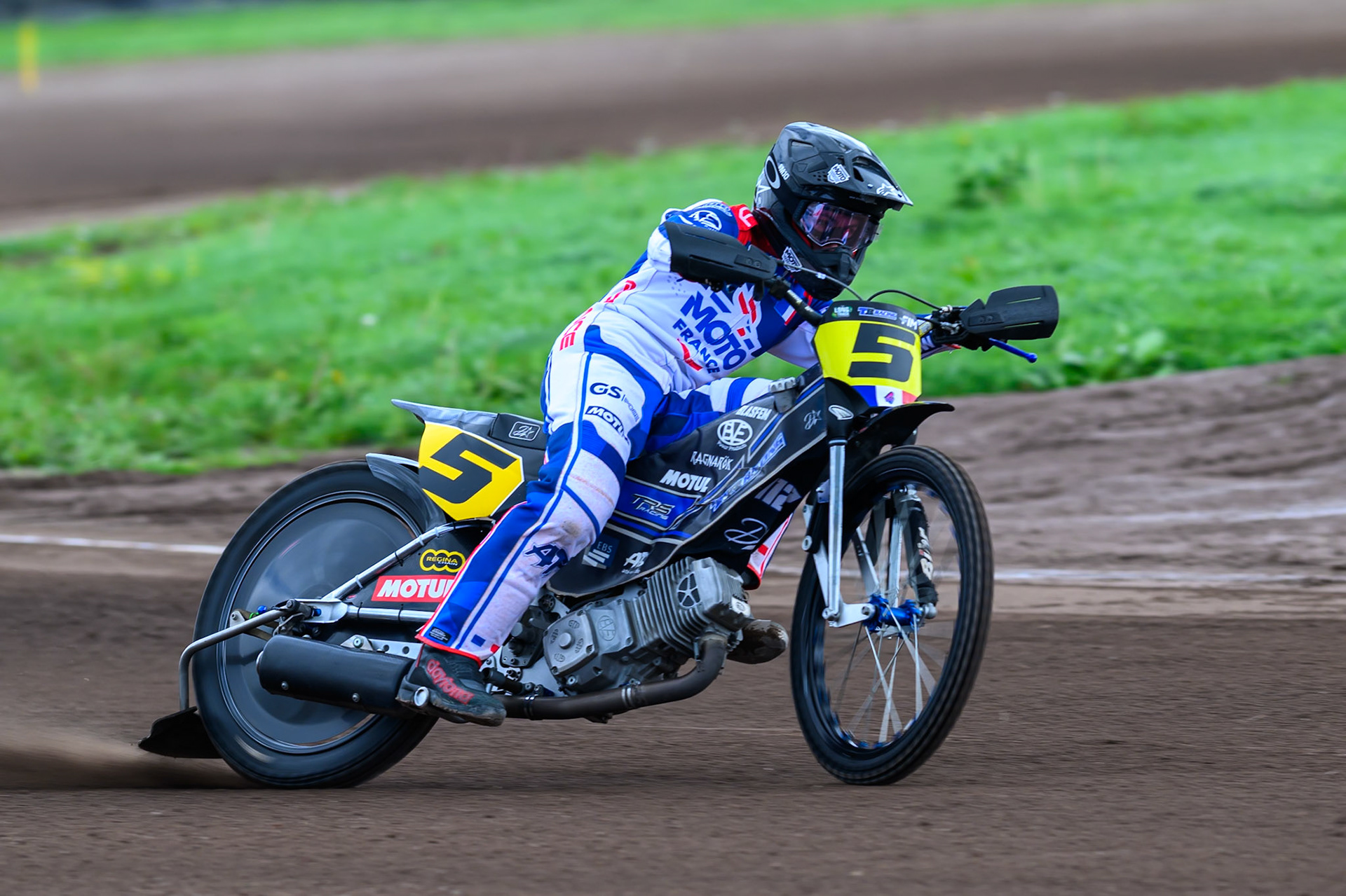 Tino Bouin (5) of France during practice for  the FIM Long Track of Nations 2026 at the Speed Centre Roden in the Netherlands on Sunday 20th September 2026. (Photo: Ian Charles | MI News)