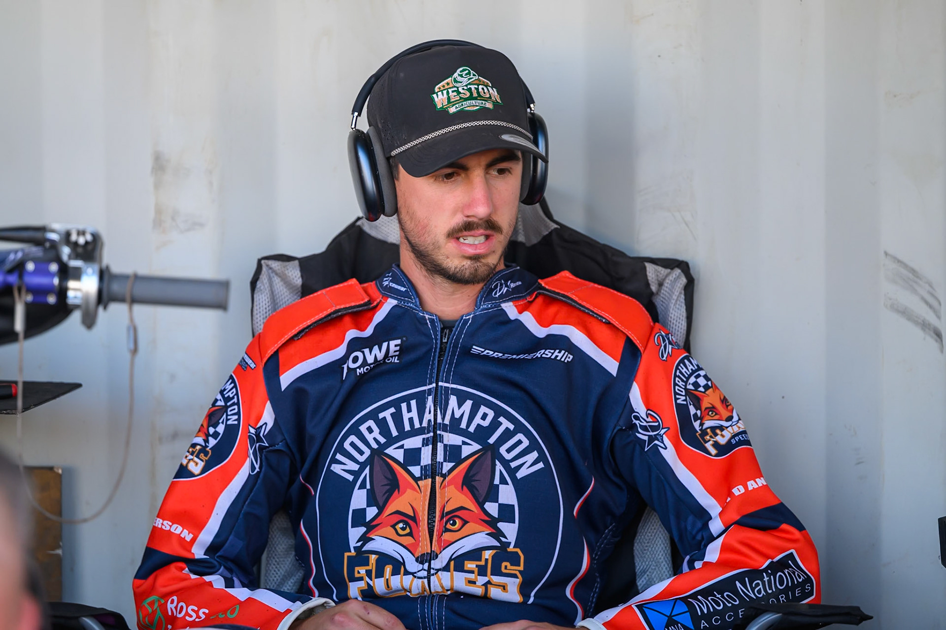 Kye Thomson of Northampton Foxes during the Rowe Motor Oil Premiership match between Northampton Foxes and Belle Vue Aces at Northampton International Shaleway, Northampton on Thursday 13th August 2026. (Photo: Ian Charles | MI News)